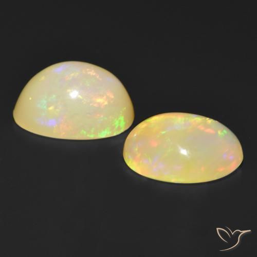 2.50 ct natürliche Mehrfarbig Opal-Edelsteine, Oval, Lichtdurchlässig