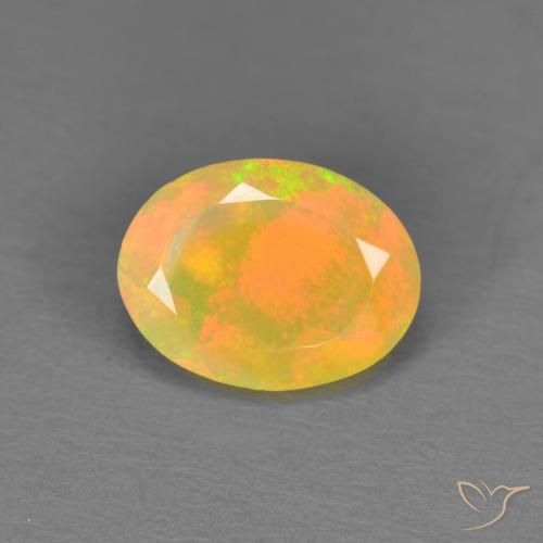 0.84ct Natürlicher Mehrfarbig Opal, Oval, Lichtdurchlässig