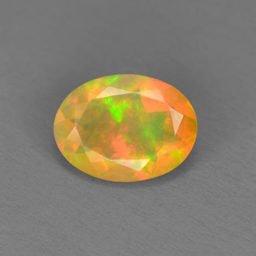0,74 ctw natürlicher mehrfarbiger Opal, Oval Schliff, Lichtdurchlässig