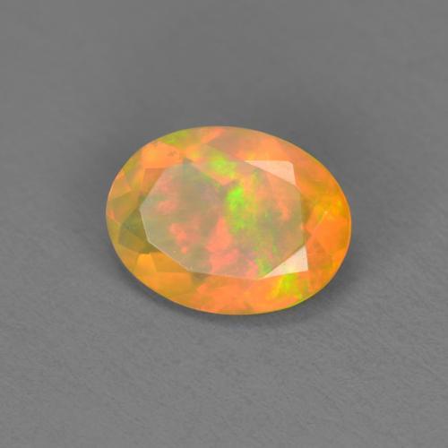 0,74 ctw natürlicher mehrfarbiger Opal, Oval Schliff, Lichtdurchlässig
