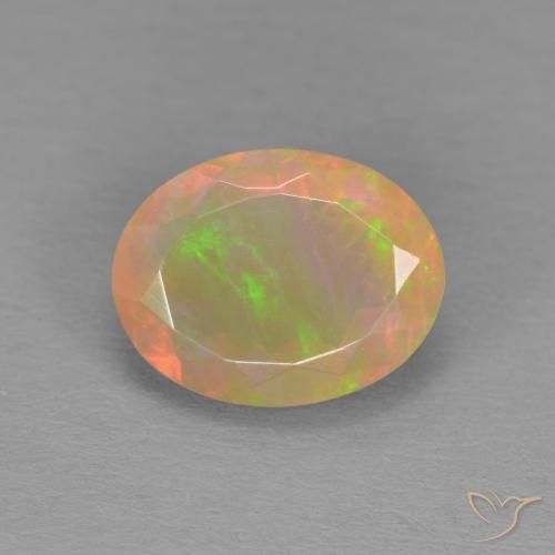 1.24ct Natürlicher Mehrfarbig Opal, Oval, Lichtdurchlässig
