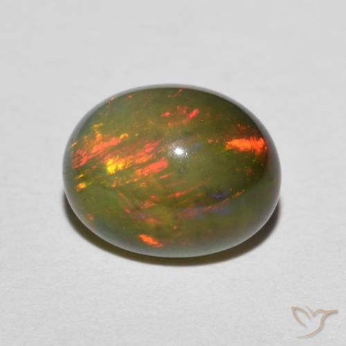 1.35ct Natürlicher Mehrfarbig Opal, Oval, Lichtdurchlässig, Photo A