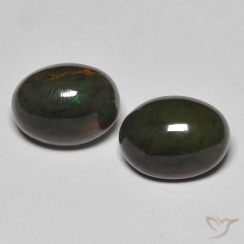 1.75 ct natürliche Mehrfarbig Opal-Edelsteine, Oval, Lichtundurchlässig