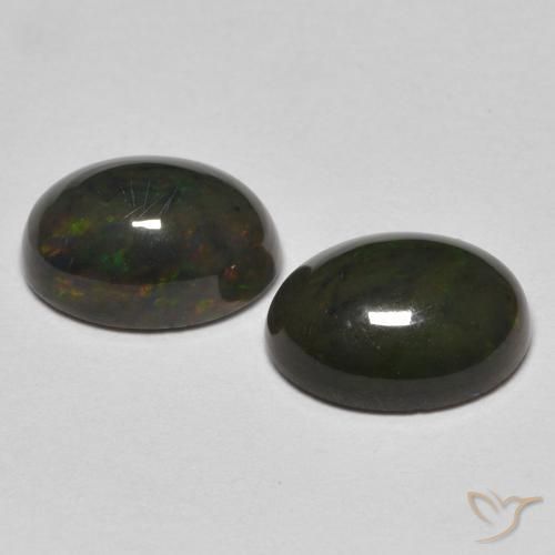 1.75 ct natürliche Mehrfarbig Opal-Edelsteine, Oval, Lichtundurchlässig
