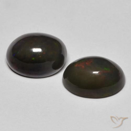1.54 ct natürliche Mehrfarbig Opal-Edelsteine, Oval, Lichtundurchlässig