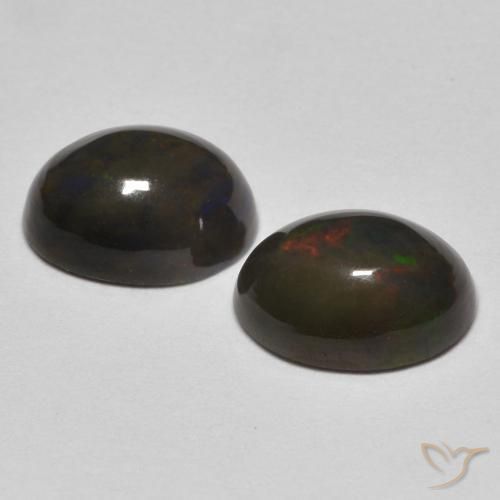 1.54 ct natürliche Mehrfarbig Opal-Edelsteine, Oval, Lichtundurchlässig