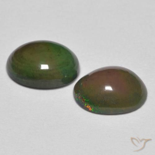 1.46 ct natürliche Mehrfarbig Opal-Edelsteine, Oval, Lichtundurchlässig