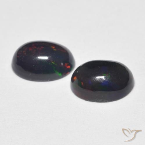 0.93 ct natürliche Mehrfarbig Opal-Edelsteine, Oval, Lichtundurchlässig