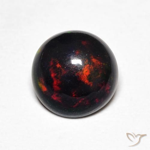 0.64ct Natürlicher Mehrfarbig Opal, Runden, Lichtundurchlässig, Photo A