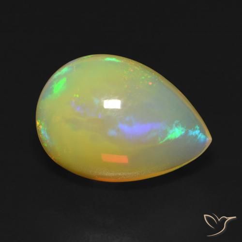 5.00ct Natürlicher Mehrfarbig Opal, Birnenform, Transparent