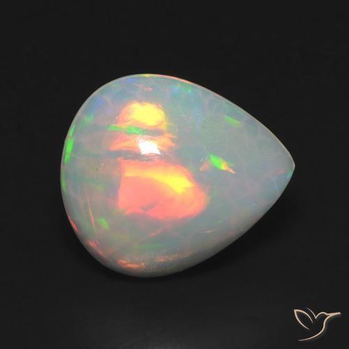 2.47ct Natürlicher Mehrfarbig Opal, Birnenform, Transparent
