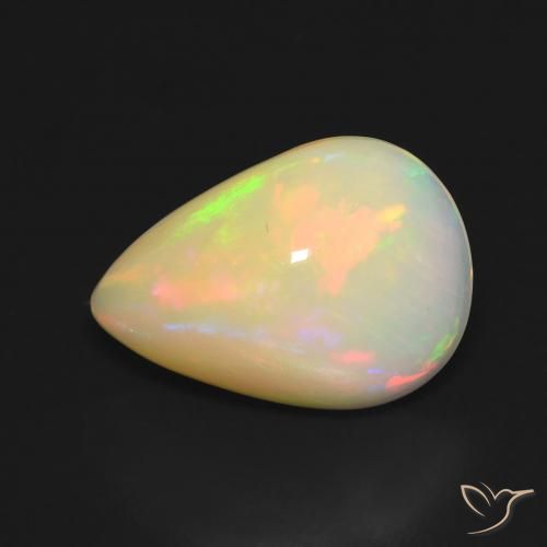 3.58ct Natürlicher Mehrfarbig Opal, Birnenform, Lichtdurchlässig