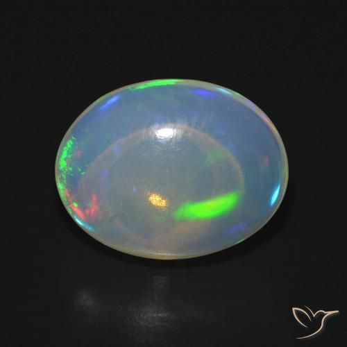 4.45ct Natürlicher Mehrfarbig Opal, Oval, Transparent