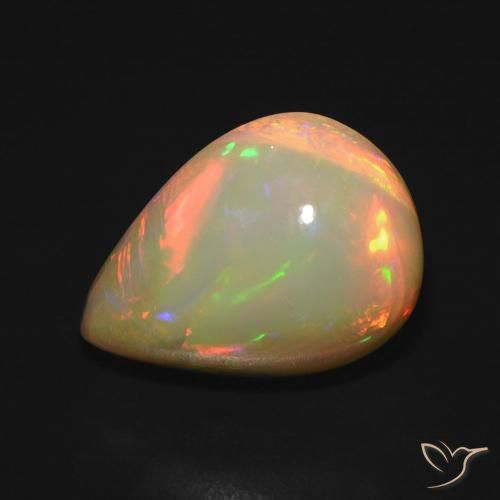 6.45ct Natürlicher Mehrfarbig Opal, Birnenform, Lichtdurchlässig
