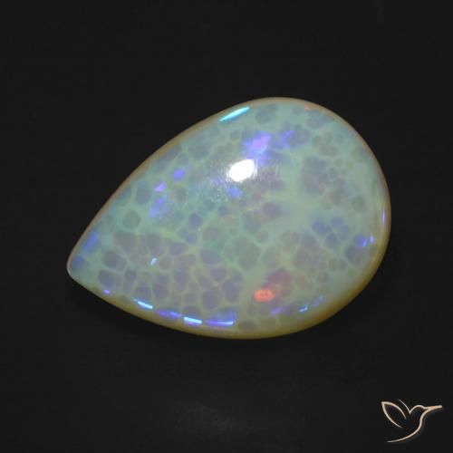 6.18ct Natürlicher Mehrfarbig Opal, Birnenform, Transparent