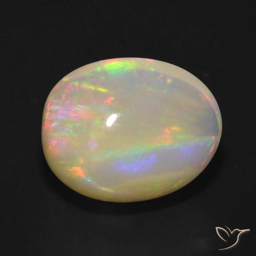5.74ct Natürlicher Mehrfarbig Opal, Oval, Transparent