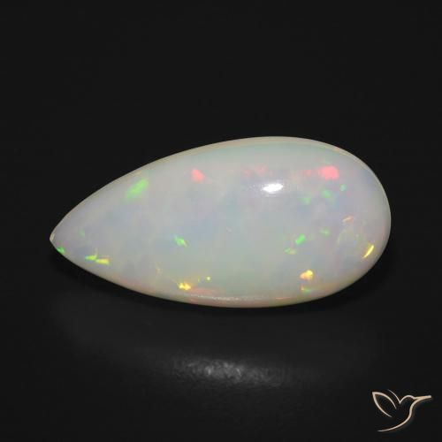 5.68ct Natürlicher Mehrfarbig Opal, Birnenform, Lichtdurchlässig