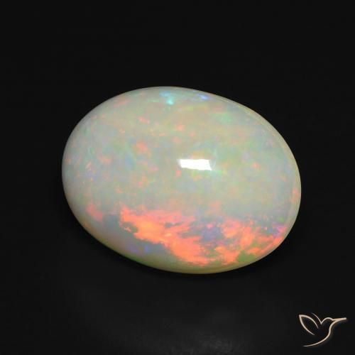 5.15ct Natürlicher Mehrfarbig Opal, Oval, Lichtdurchlässig