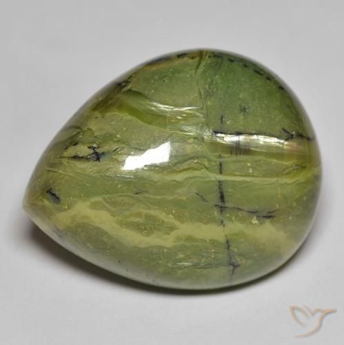 37.03ct Natürlicher Warmes Grün Opal, Birnenform, Lichtundurchlässig