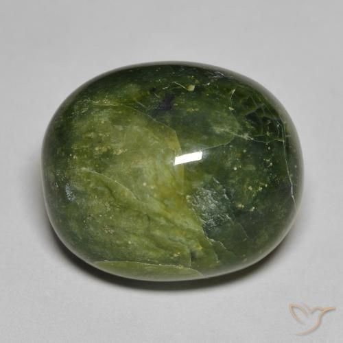 14.20ct Natürlicher Erdiges Grün Opal, Oval, Lichtundurchlässig