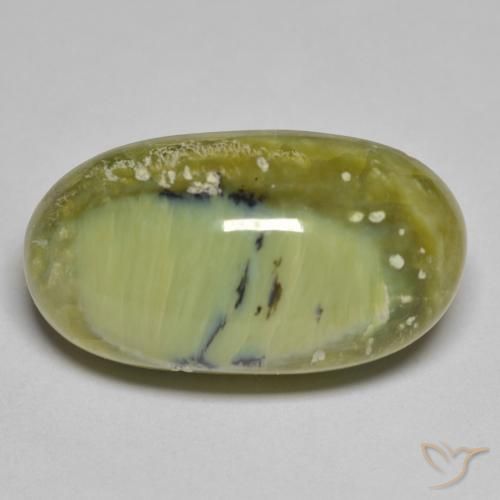 18.73ct Natürlicher gelblich-grün Opal, Oval, Lichtundurchlässig