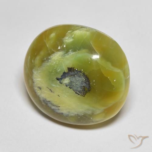 9,17 ctw natürlicher gelblich-grün Opal, Oval, Lichtundurchlässig