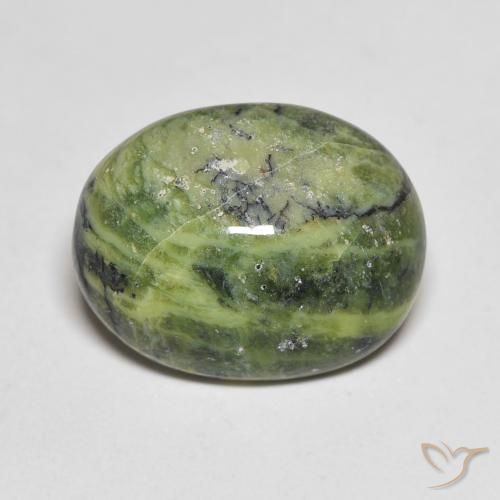 6.20ct Natürlicher Erde Grün Opal, Oval, Lichtundurchlässig