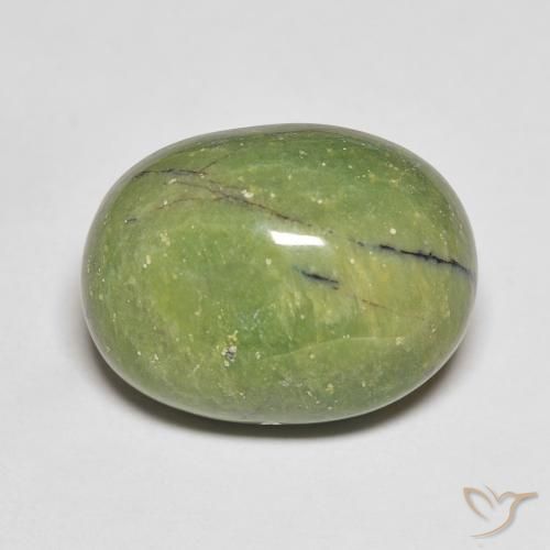 12.46ct Natürlicher Warmes Grün Opal, Oval, Lichtundurchlässig
