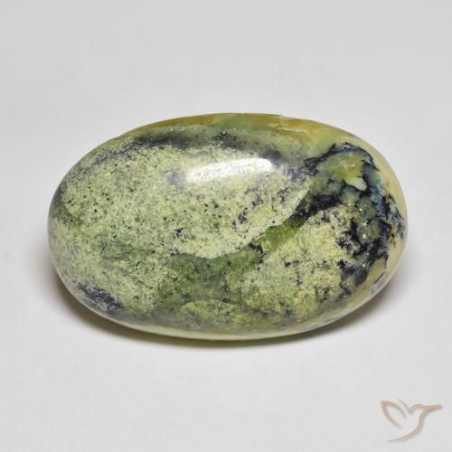 22.52ct Natürlicher gelblich-grün Opal, Oval, Lichtundurchlässig