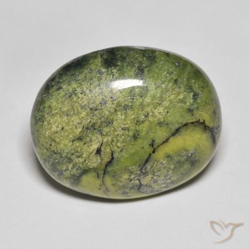 18.75ct Natürlicher Warmes Grün Opal, Oval, Lichtundurchlässig