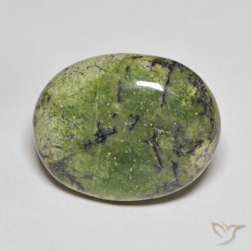 18.09ct Natürlicher gelblich-grün Opal, Oval, Lichtundurchlässig