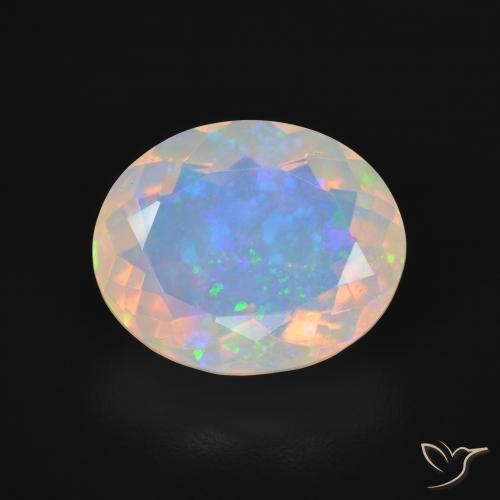 4.32ct Natürlicher Mehrfarbig Opal, Oval, Transparent