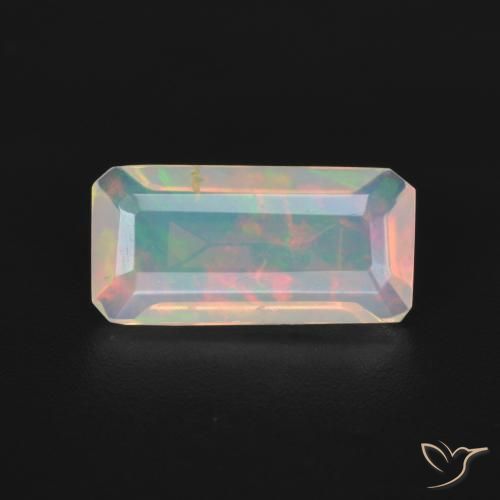 1.06ct Natürlicher Mehrfarbig Opal, Oktagonschliff, Transparent, Photo A