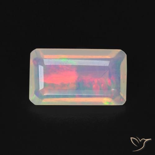 1.35ct Natürlicher Mehrfarbig Opal, Smaragdschliff, Transparent