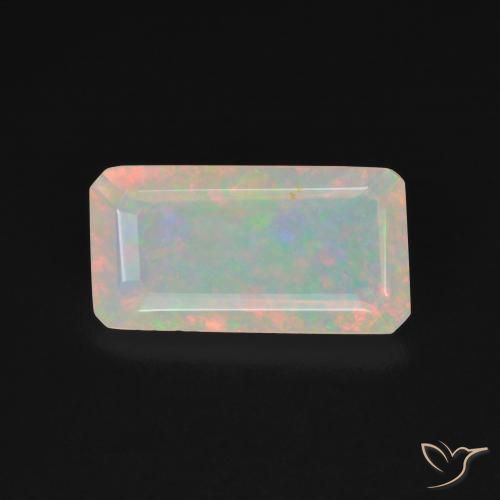1.46ct Natürlicher Mehrfarbig Opal, Smaragdschliff, Transparent