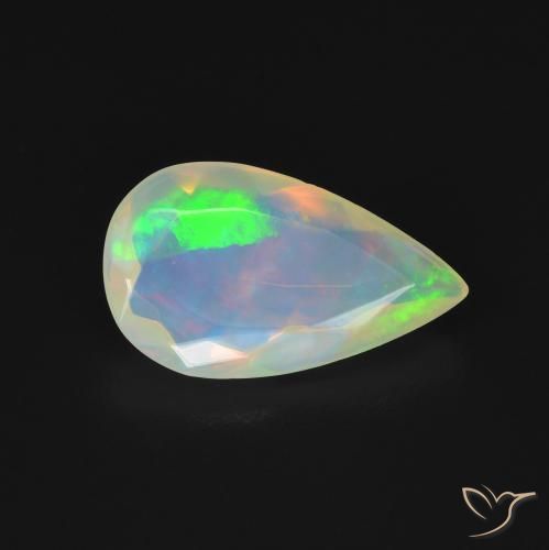 1.11ct Natürlicher Mehrfarbig Opal, Birnenform, Transparent