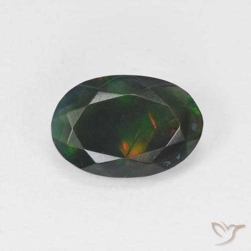 1.05ct Natürlicher Mehrfarbig Opal, Oval, Transparent