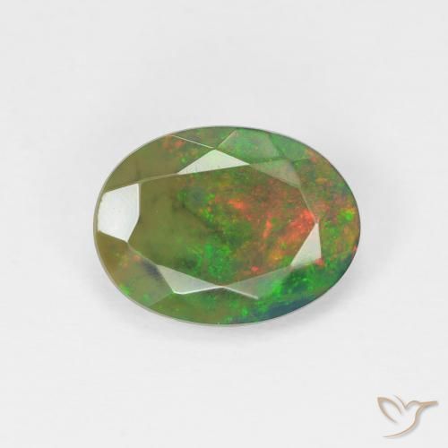 1.60ct Natürlicher Mehrfarbig Opal, Oval, Lichtdurchlässig