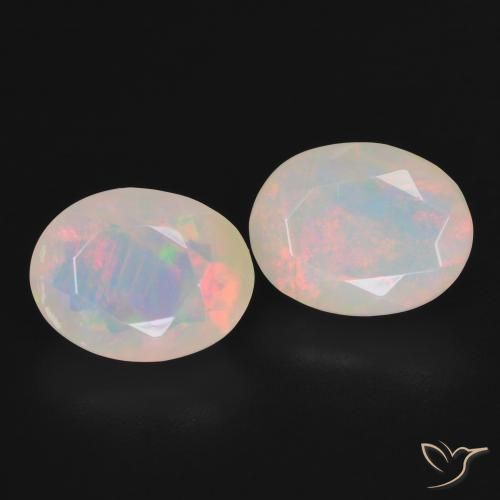 3.30 ct natürliche Mehrfarbig Opal-Edelsteine, Oval, Lichtdurchlässig