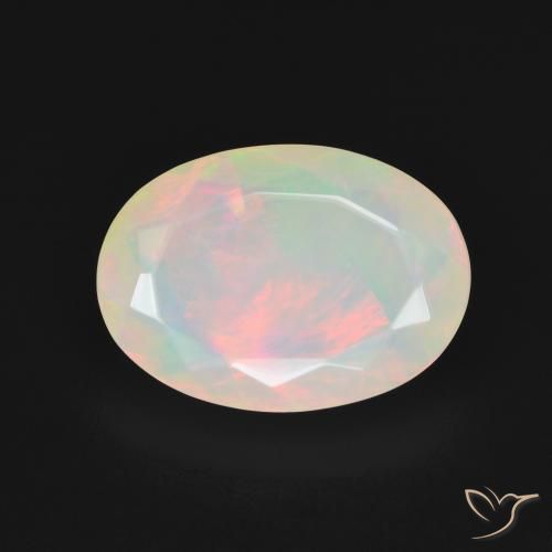 2.71ct Natürlicher Mehrfarbiges Weiß Opal, Oval, Lichtdurchlässig