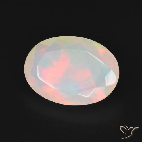 9,17 ctw natürlicher Mehrfarbiges Weiß Opal, Oval, Lichtdurchlässig