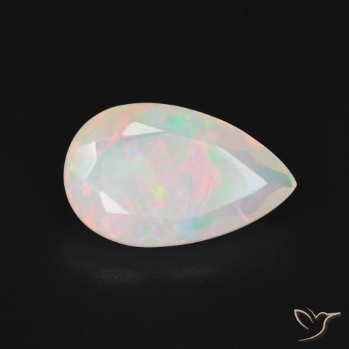 9,17 ctw natürlicher Mehrfarbiges Weiß Opal, Birnenform, Lichtdurchlässig