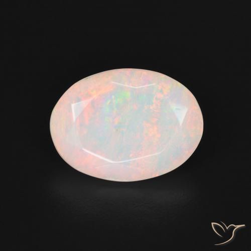 1.87ct Natürlicher Mehrfarbiges Weiß Opal, Oval, Lichtdurchlässig