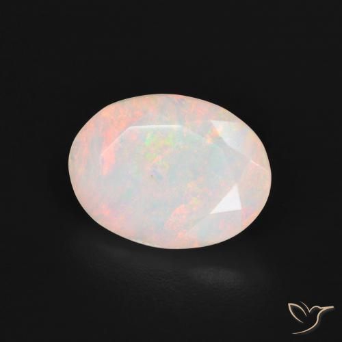 9,17 ctw natürlicher Mehrfarbiges Weiß Opal, Oval, Lichtdurchlässig