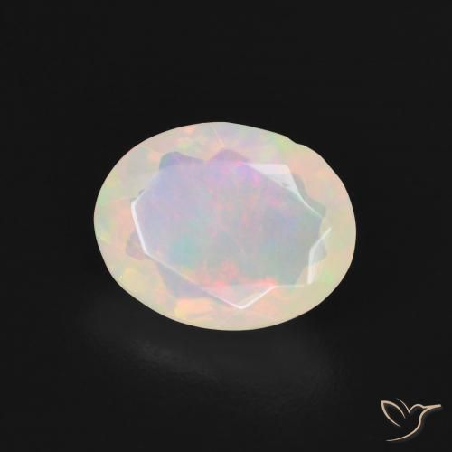 9,17 ctw natürlicher Mehrfarbiges Weiß Opal, Oval, Transparent