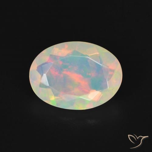 2.10ct Natürlicher Mehrfarbiges Weiß Opal, Oval, Transparent