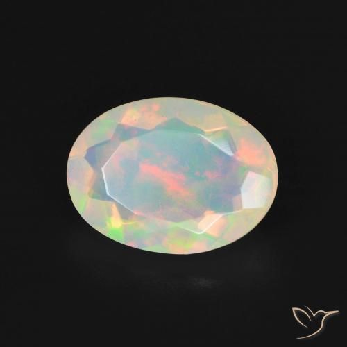 9,17 ctw natürlicher Mehrfarbiges Weiß Opal, Oval, Transparent
