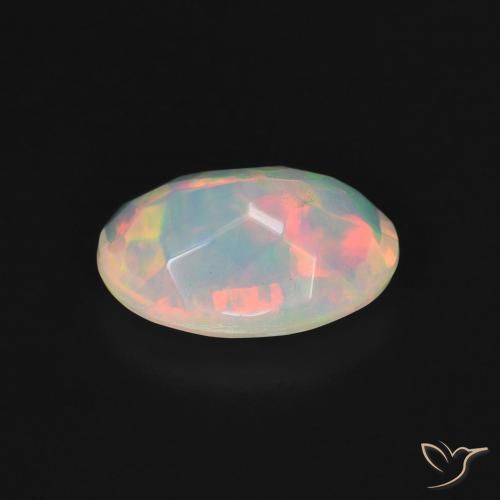 9,17 ctw natürlicher Mehrfarbiges Weiß Opal, Oval, Transparent