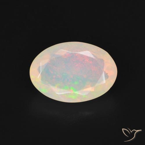 1.90ct Natürlicher Mehrfarbiges Weiß Opal, Oval, Transparent