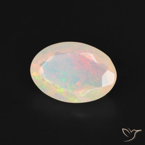 9,17 ctw natürlicher Mehrfarbiges Weiß Opal, Oval, Transparent